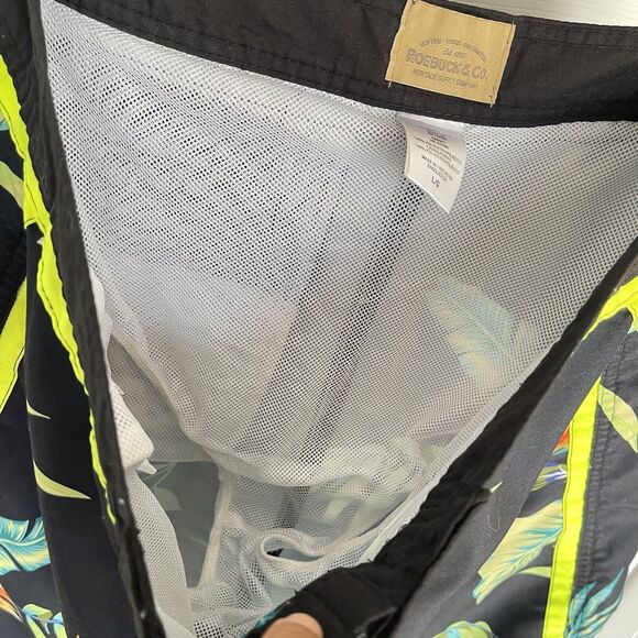 Men’s Swim Trunks Large Black Floral Roebuck & Co - Picture 7 of 16